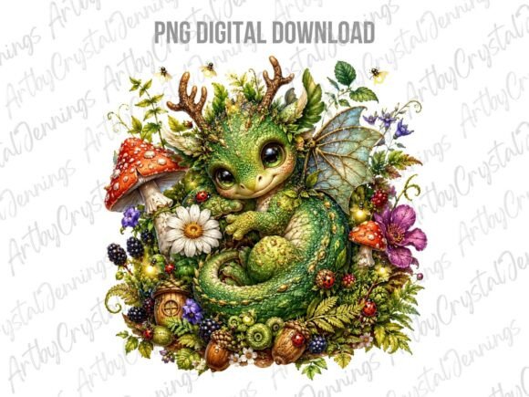 Download Fantasy Cottagecore Dragon PNG - Dragon Collection