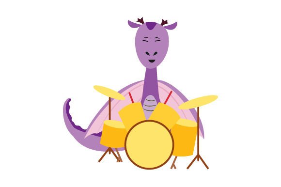 Download Dragon Playing Drums, Cartoon - Dragon Collection