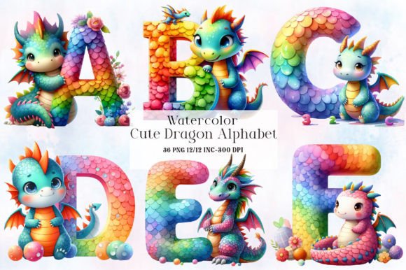 Download Cute Dragon Alphabet - Premium Resources