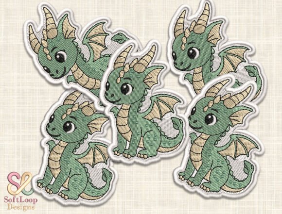 Download Cartoon Dragon Patch Embroidery Design - Premium Resources