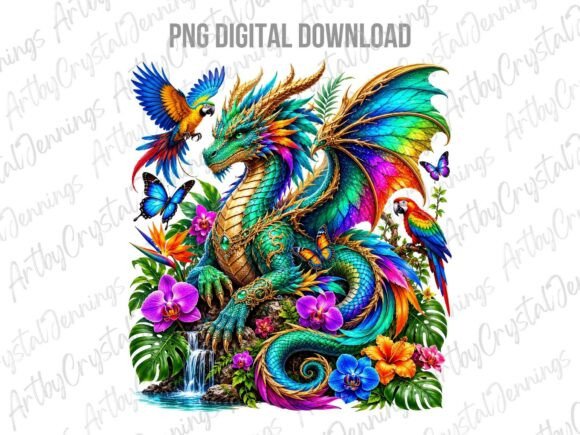 Download Vibrant Exotic Tropical Dragon PNG - Premium Resources