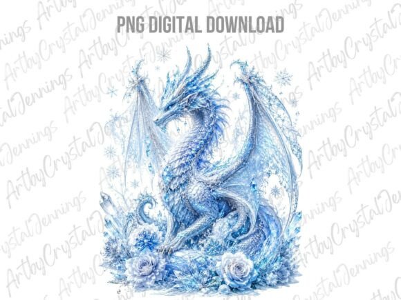 Download Ice Dragon Crystal Winter Clipart PNG - Premium Bundle